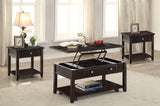 Bradford Walnut 3-Piece Lift Top Coffee and End Table Set by Coaster at Eve Furniture