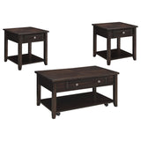 Bradford Walnut 3-Piece Lift Top Coffee and End Table Set by Coaster at Eve Furniture