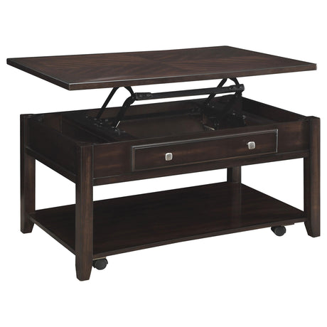 Bradford Walnut 3-Piece Lift Top Coffee and End Table Set by Coaster at Eve Furniture