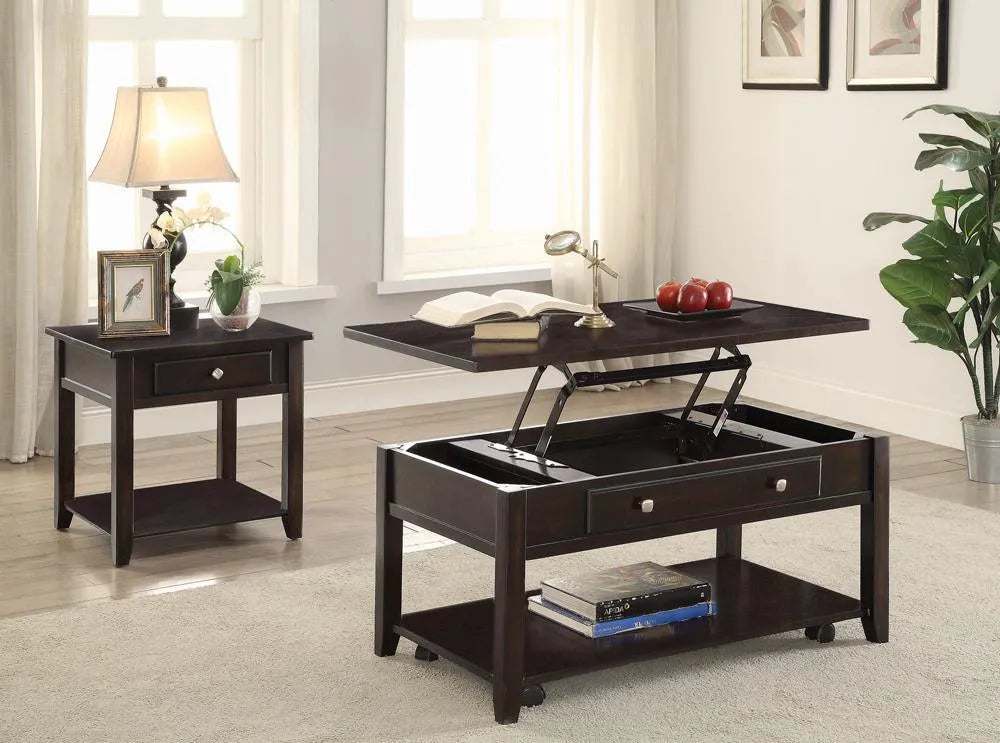 Bradford Walnut Rectangular Lift Top Coffee Table by Coaster at Eve Furniture