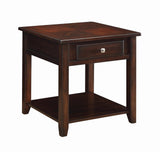 Bradford Walnut Square 1-Shelf End Table by Coaster at Eve Furniture