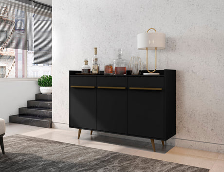 Bradley 53.54 Buffet Stand in Black by Manhattan Comfort at Eve Furniture