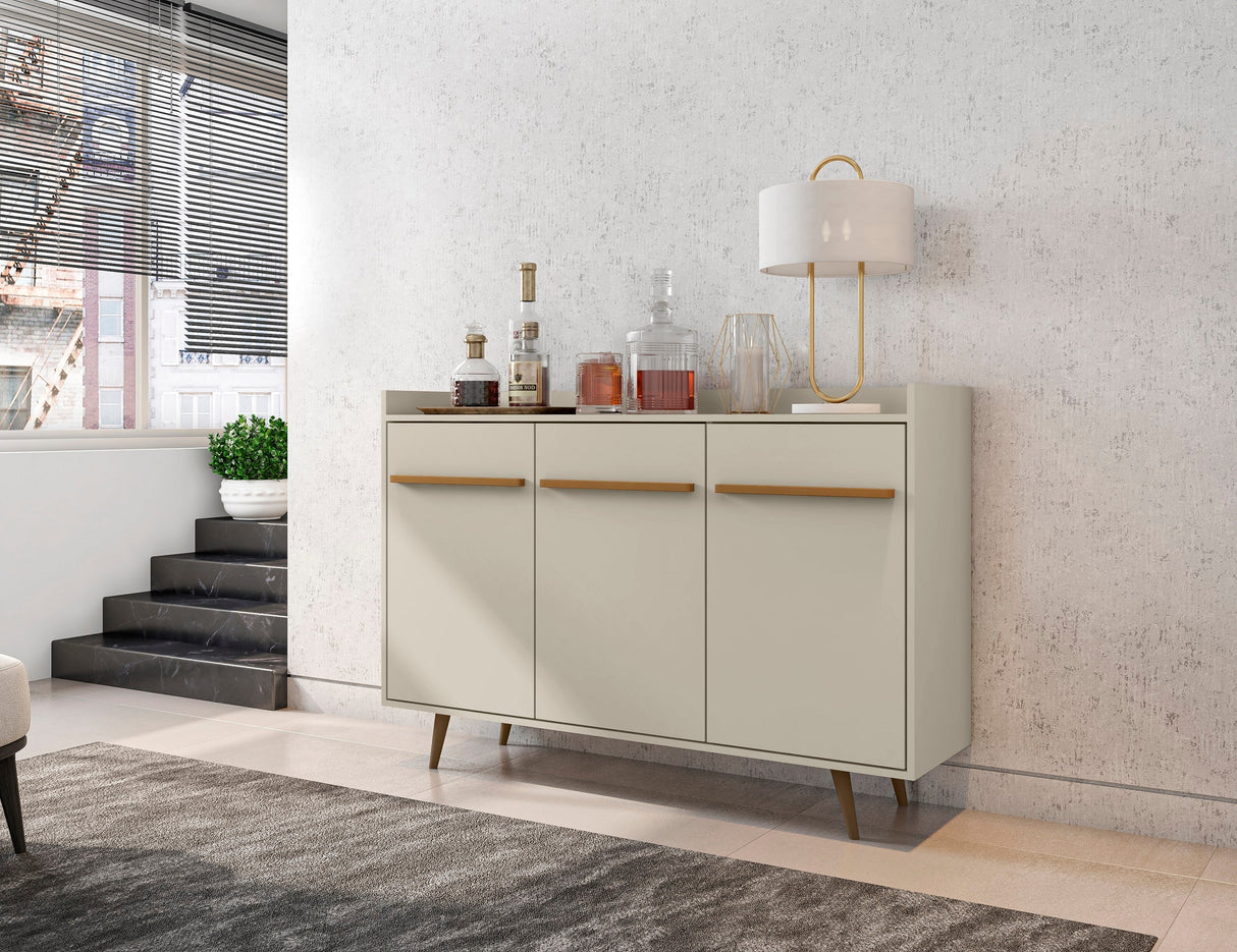 Bradley 53.54 Buffet Stand in Off White by Manhattan Comfort at Eve Furniture