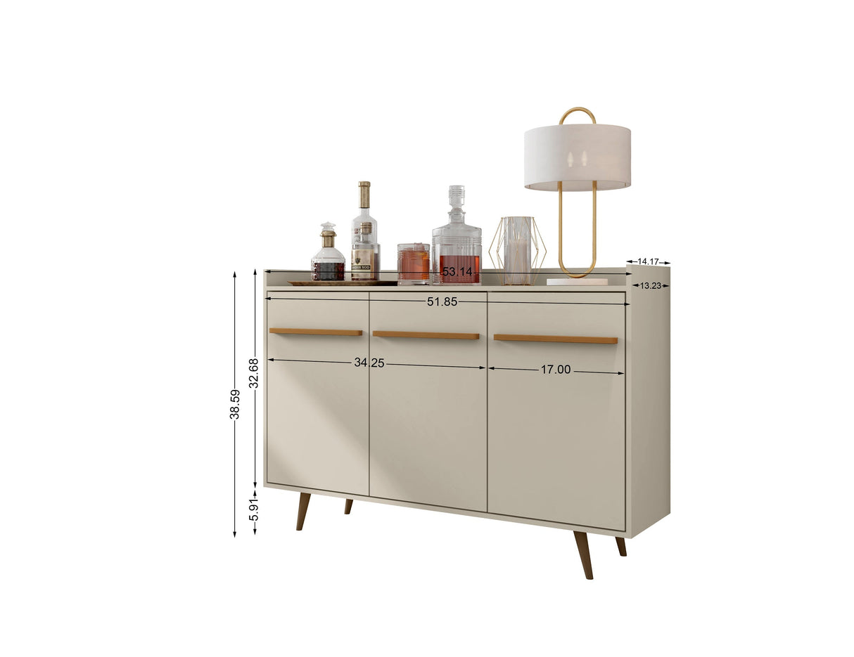 Bradley 53.54 Buffet Stand in Off White by Manhattan Comfort at Eve Furniture