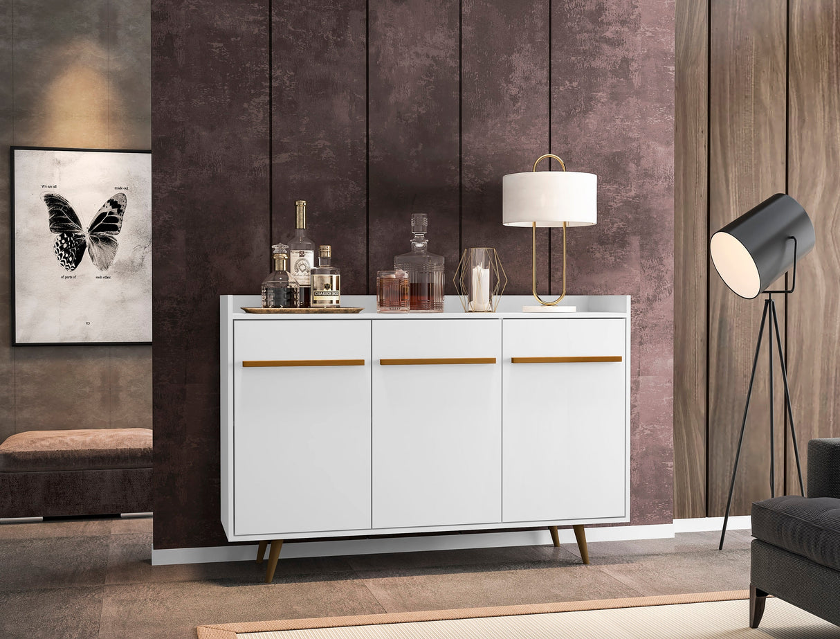 Bradley 53.54 Buffet Stand in White by Manhattan Comfort at Eve Furniture
