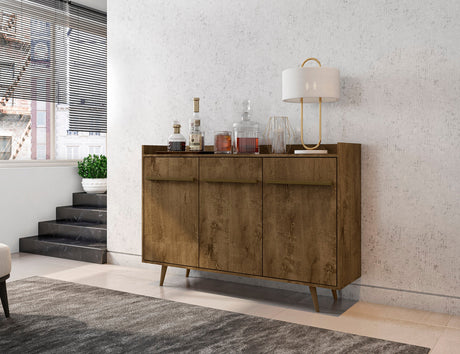 Bradley 53.54 Stand Buffet in Rustic Brown by Manhattan Comfort at Eve Furniture