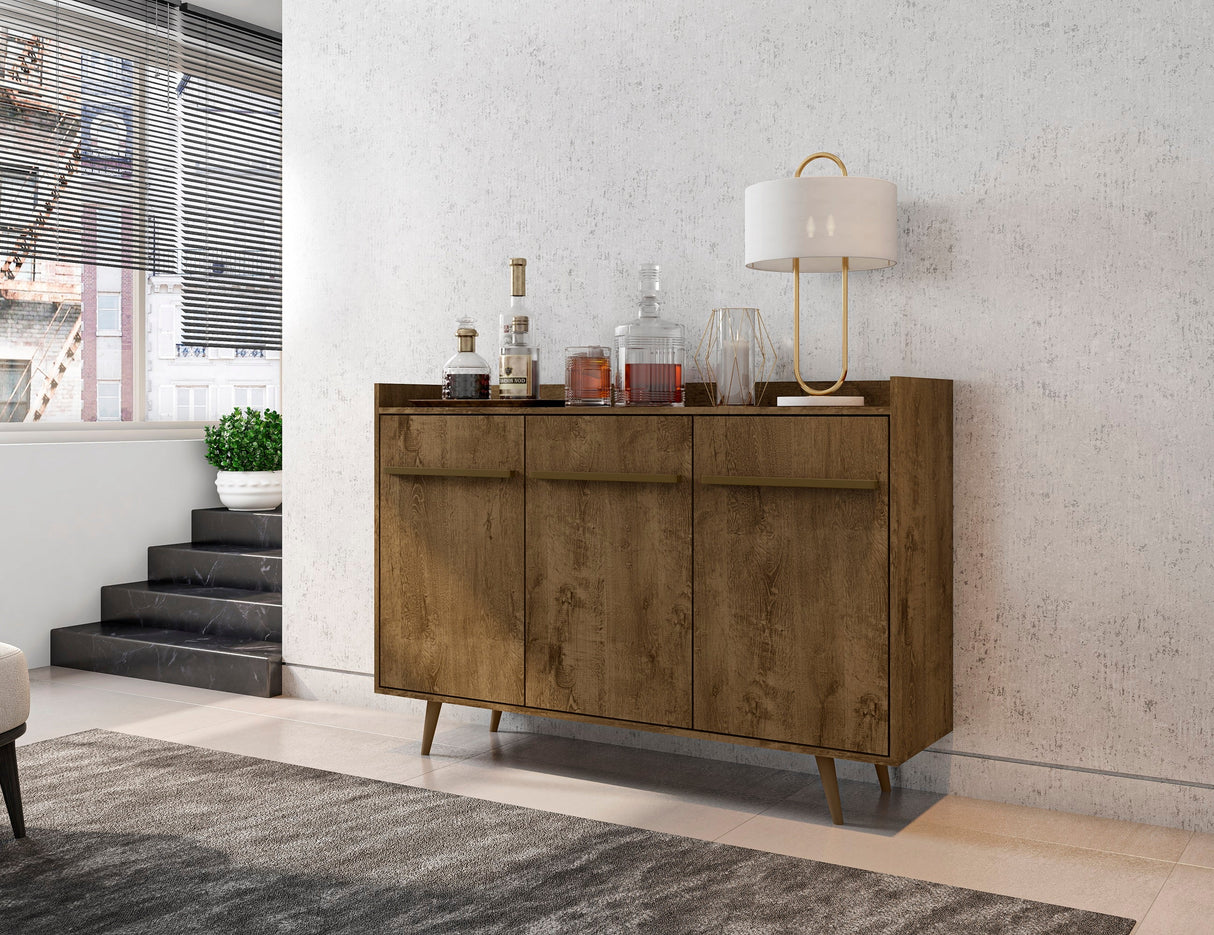 Bradley 53.54 Stand Buffet in Rustic Brown by Manhattan Comfort at Eve Furniture