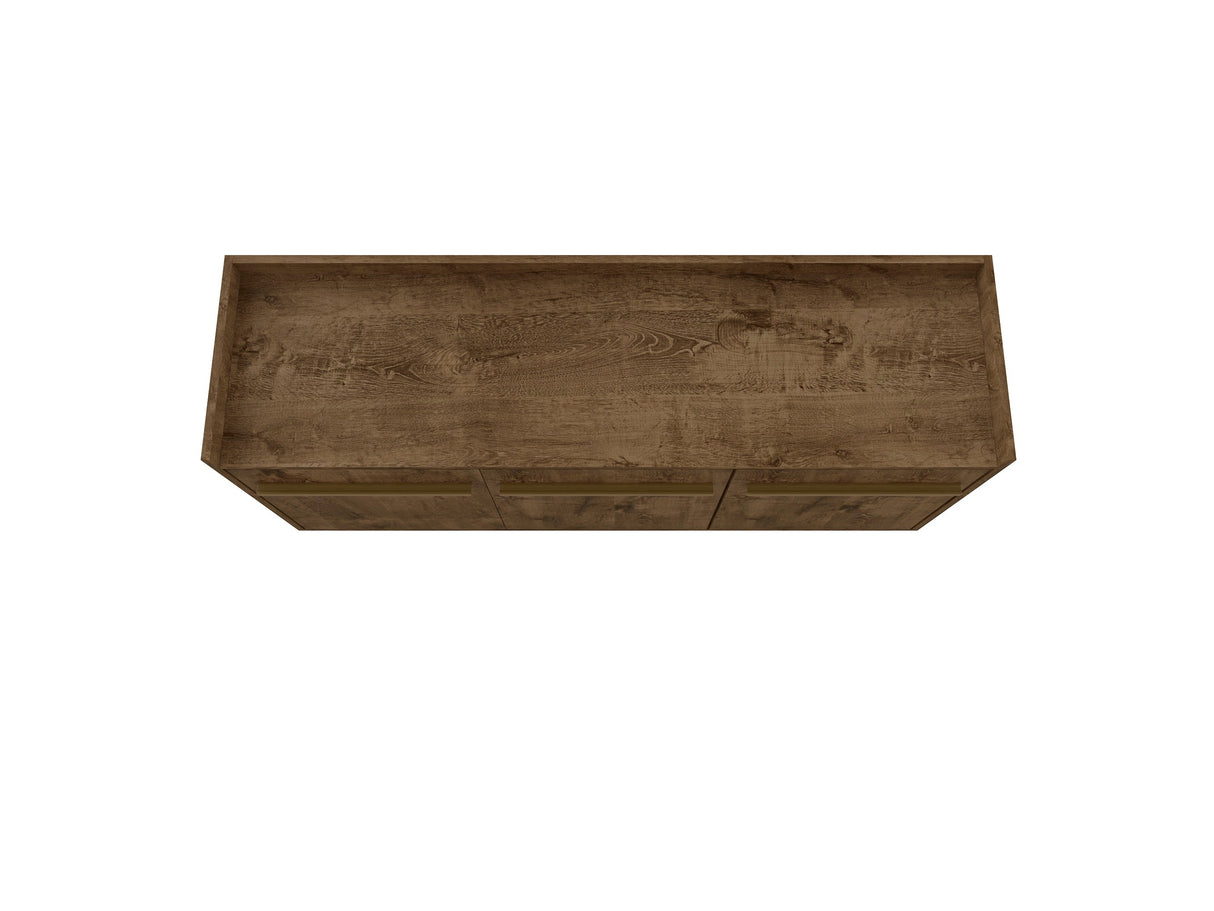 Bradley 53.54 Stand Buffet in Rustic Brown by Manhattan Comfort at Eve Furniture