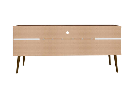 Bradley 62.99 TV Stand in Rustic Brown and White by Manhattan Comfort at Eve Furniture