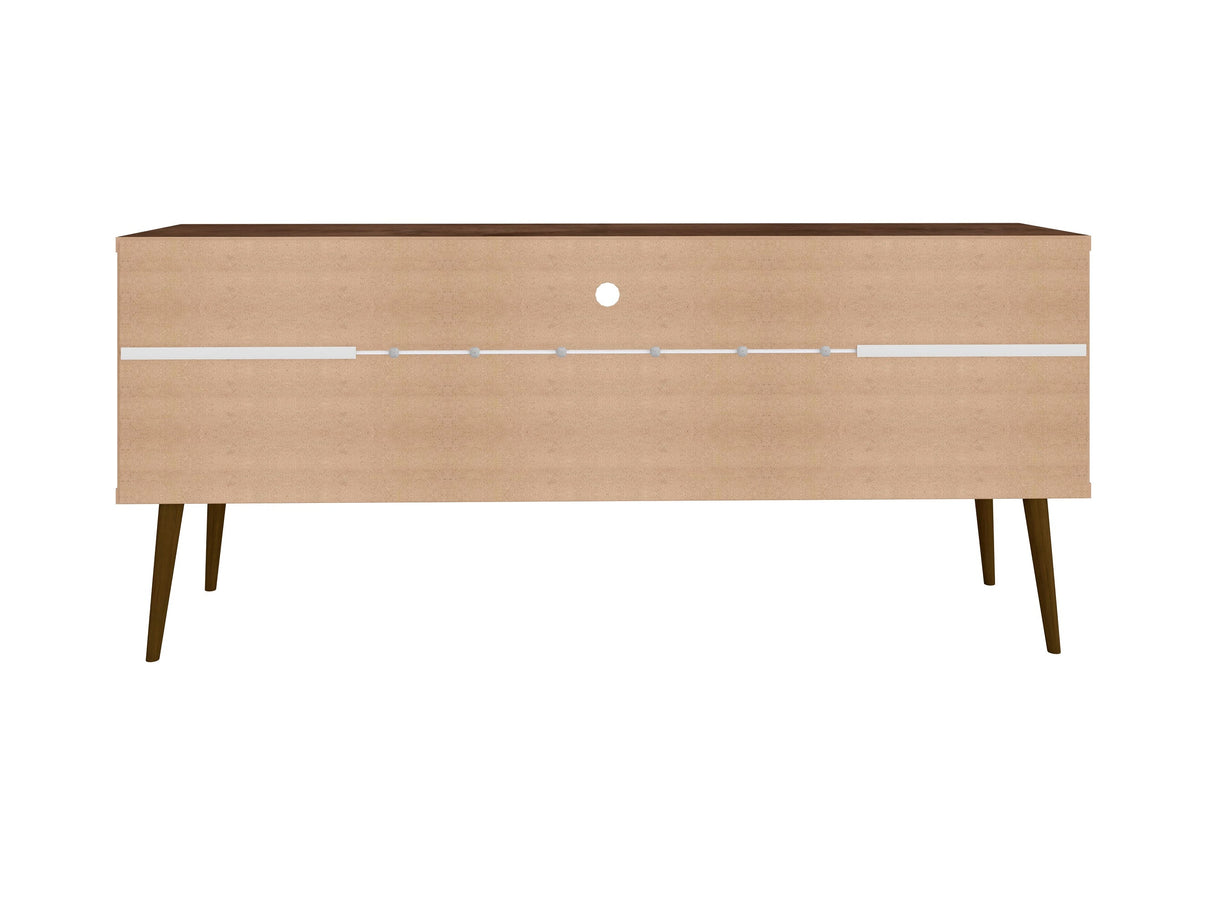Bradley 62.99 TV Stand in Rustic Brown and White by Manhattan Comfort at Eve Furniture