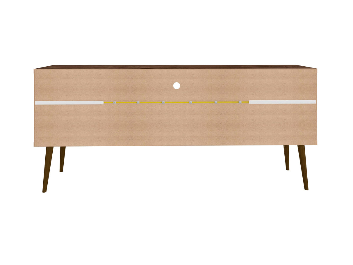Bradley 62.99 TV Stand in Rustic Brown and Yellow by Manhattan Comfort at Eve Furniture
