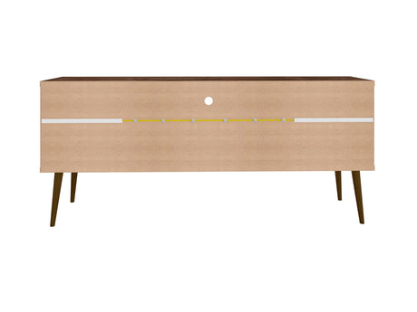 Bradley 62.99 TV Stand in Rustic Brown and Yellow by Manhattan Comfort at Eve Furniture