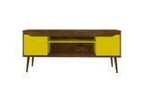 Bradley 62.99 TV Stand in Rustic Brown and Yellow by Manhattan Comfort at Eve Furniture