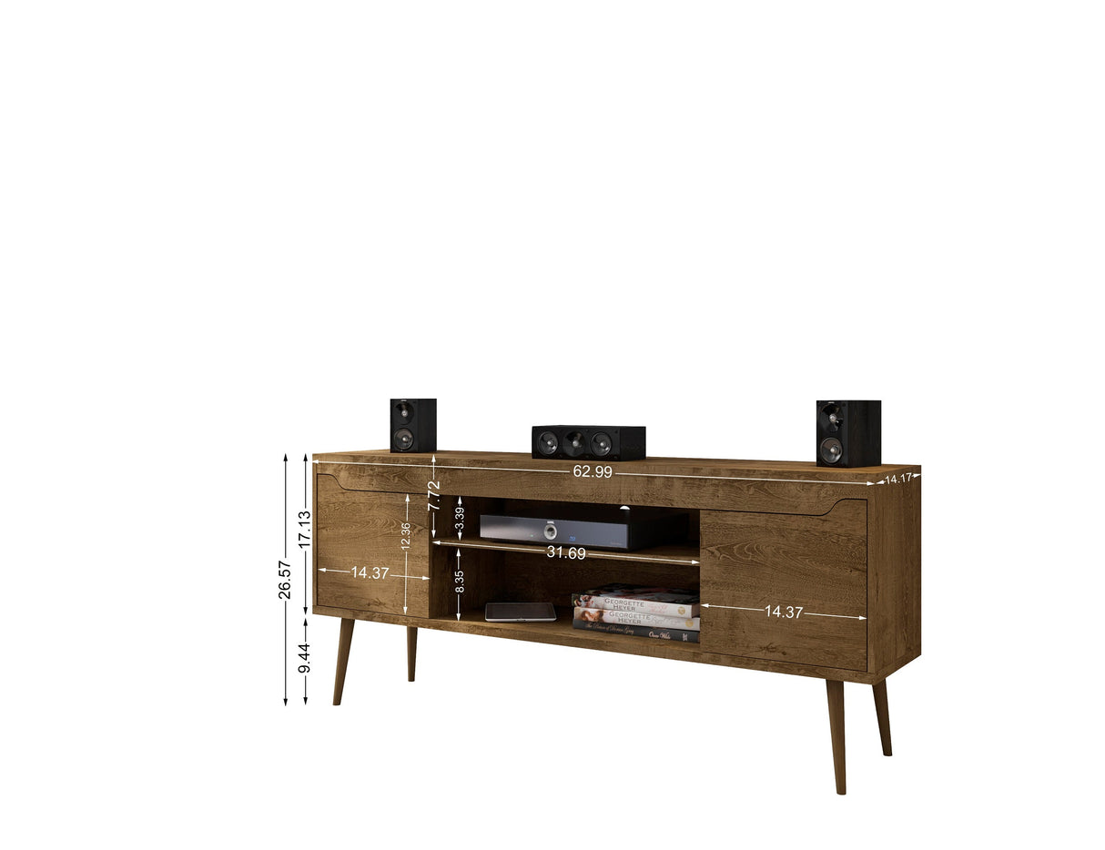Bradley 62.99 TV Stand in Rustic Brown by Manhattan Comfort at Eve Furniture
