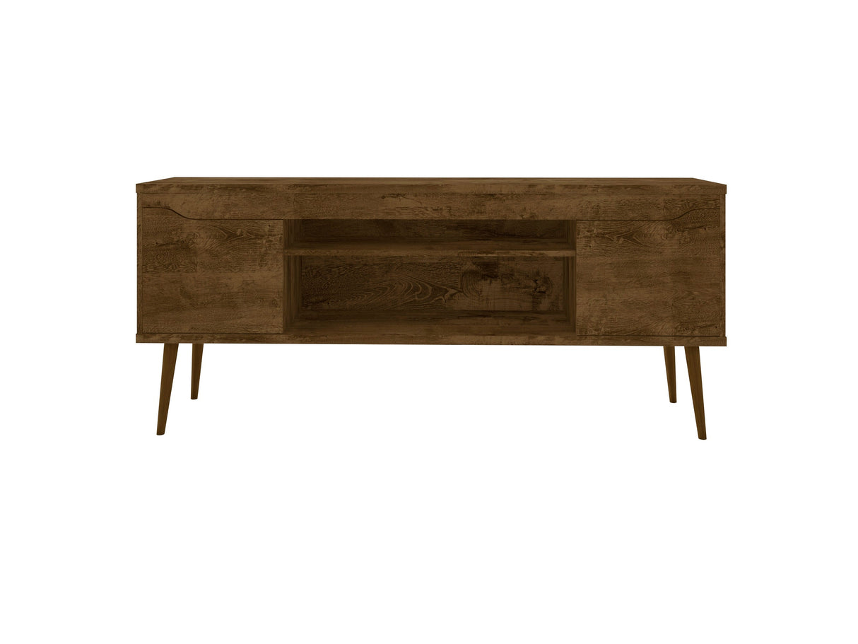 Bradley 62.99 TV Stand in Rustic Brown by Manhattan Comfort at Eve Furniture