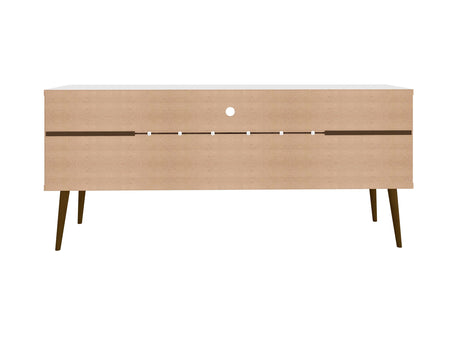 Bradley 62.99 TV Stand in White and Rustic Brown by Manhattan Comfort at Eve Furniture