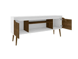 Bradley 62.99 TV Stand in White and Rustic Brown by Manhattan Comfort at Eve Furniture