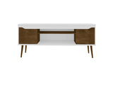 Bradley 62.99 TV Stand in White and Rustic Brown by Manhattan Comfort at Eve Furniture