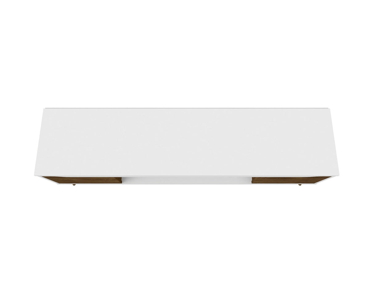Bradley 62.99 TV Stand in White and Rustic Brown by Manhattan Comfort at Eve Furniture