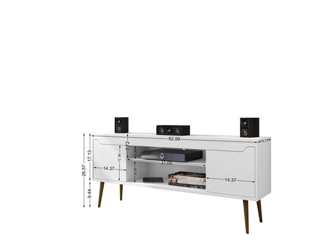 Bradley 62.99 TV Stand in White by Manhattan Comfort at Eve Furniture