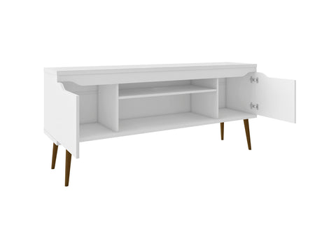 Bradley 62.99 TV Stand in White by Manhattan Comfort at Eve Furniture