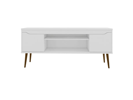 Bradley 62.99 TV Stand in White by Manhattan Comfort at Eve Furniture