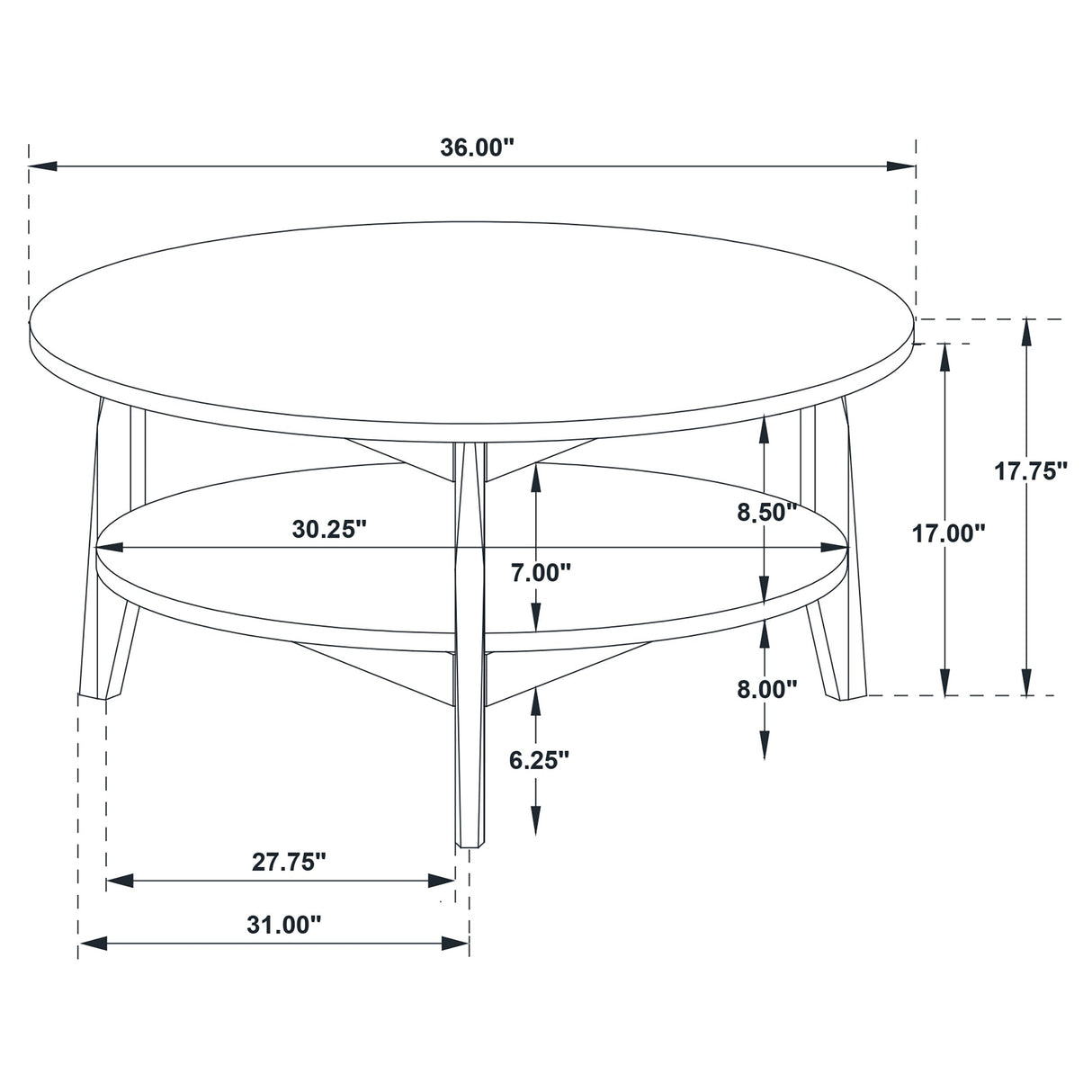 Bradley Grey/Natural 2-Piece Round SmartTop Coffee Table Set by Coaster at Eve Furniture