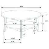 Bradley Grey/Natural 2-Piece Round SmartTop Coffee Table Set by Coaster at Eve Furniture