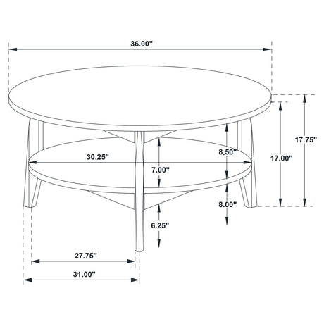 Bradley Grey/Natural 2-Piece Round SmartTop Coffee Table Set by Coaster at Eve Furniture