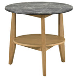 Bradley Grey/Natural 2-Piece Round SmartTop Coffee Table Set by Coaster at Eve Furniture