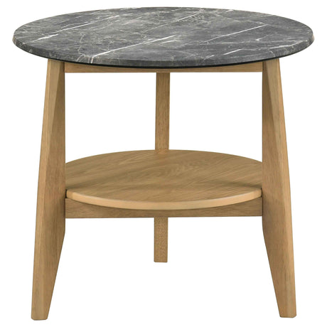 Bradley Grey/Natural 2-Piece Round SmartTop Coffee Table Set by Coaster at Eve Furniture
