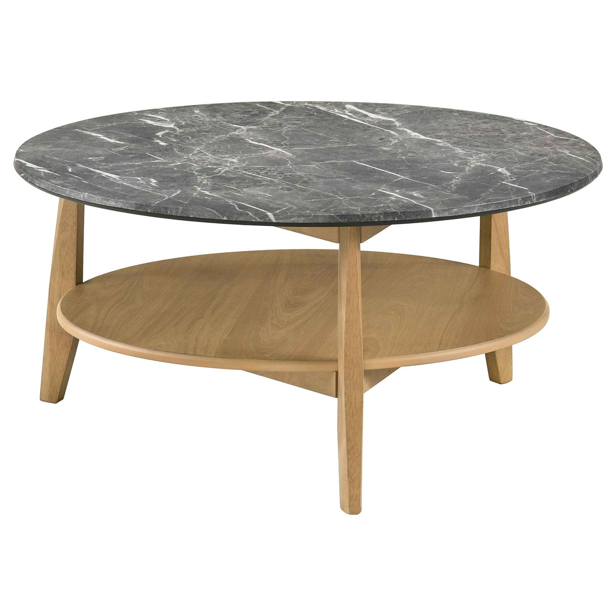 Bradley Grey/Natural 2-Piece Round SmartTop Coffee Table Set by Coaster at Eve Furniture