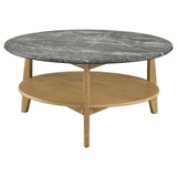 Bradley Grey/Natural 2-Piece Round SmartTop Coffee Table Set by Coaster at Eve Furniture