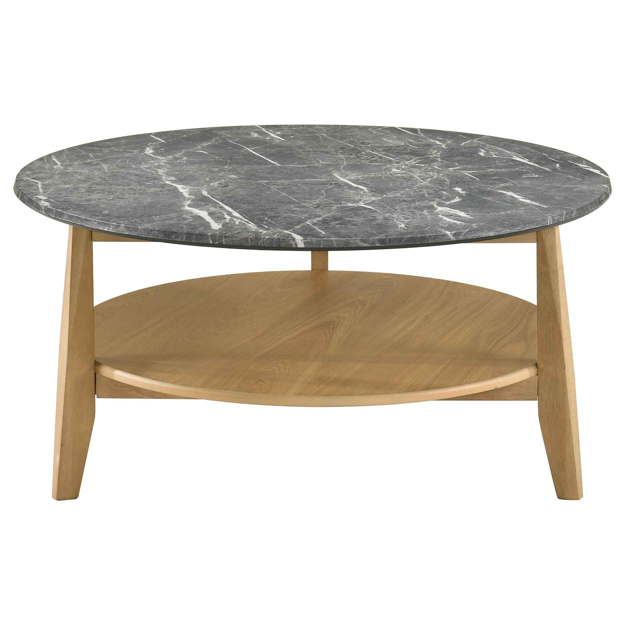 Bradley Grey/Natural 2-Piece Round SmartTop Coffee Table Set by Coaster at Eve Furniture