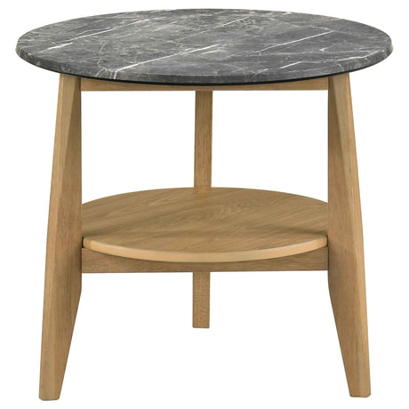 Bradley Grey/Natural 3-Piece Round SmartTop Coffee Table Set by Coaster at Eve Furniture