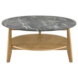 Bradley Grey/Natural 3-Piece Round SmartTop Coffee Table Set by Coaster at Eve Furniture