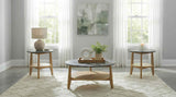 Bradley Grey/Natural 3-Piece Round SmartTop Coffee Table Set by Coaster at Eve Furniture