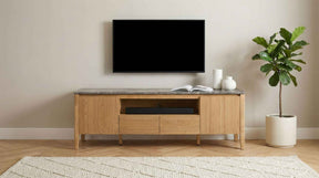 Bradley Grey/Natural 63-inch 2-Door SmartTop TV Stand by Coaster at Eve Furniture