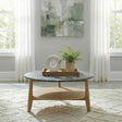 Bradley Grey/Natural Round SmartTop Cocktail Coffee Table by Coaster at Eve Furniture