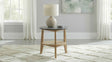 Bradley Grey/Natural Round SmartTop End Side Table by Coaster at Eve Furniture