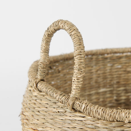 Bradley (Set of 2) Light Brown W/Striped Seagrass Basket W/ Handles by Mercana at Eve Furniture