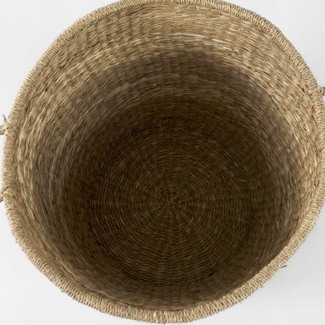 Bradley (Set of 2) Light Brown W/Striped Seagrass Basket W/ Handles by Mercana at Eve Furniture