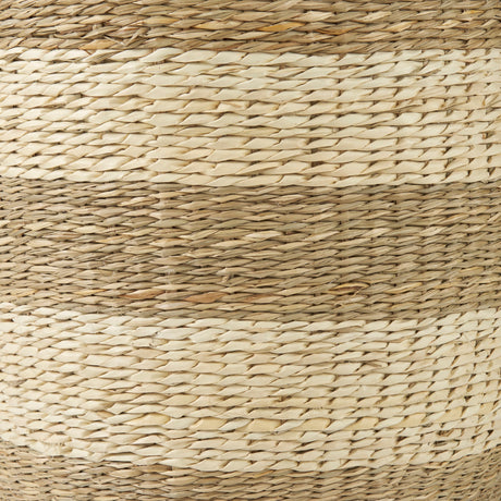 Bradley (Set of 2) Light Brown W/Striped Seagrass Basket W/ Handles by Mercana at Eve Furniture