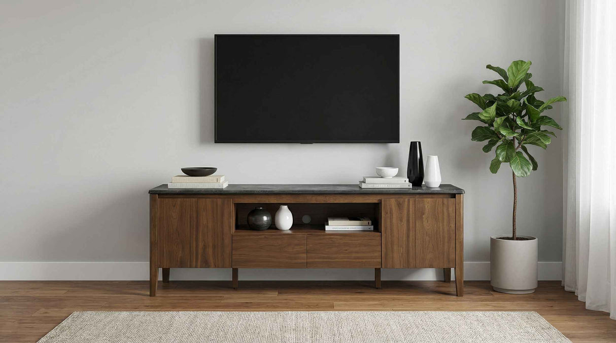 Bradley Smokey Grey/Brown 63-inch 2-Door SmartTop TV Stand by Coaster at Eve Furniture