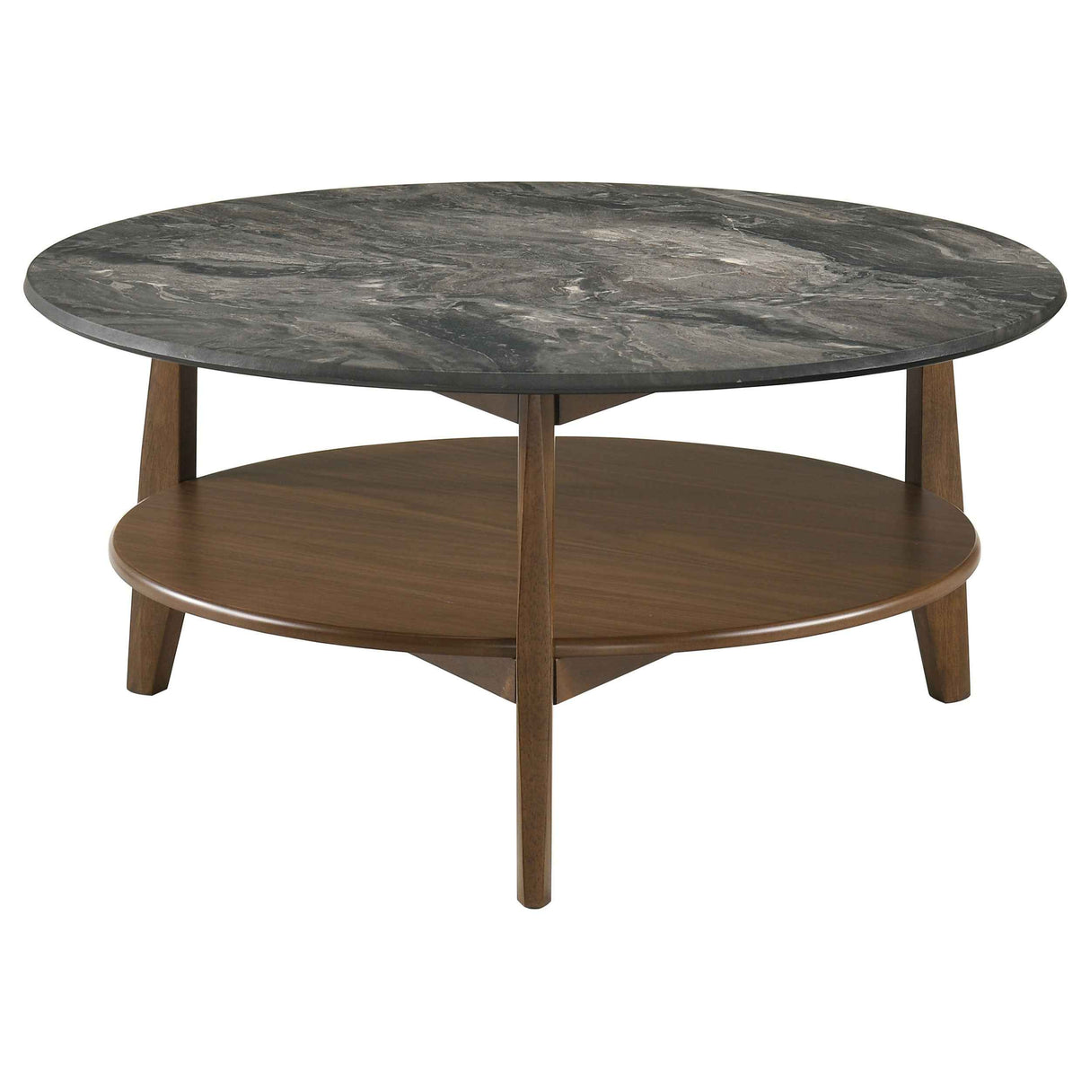 Bradley Smokey Grey/Brown Round SmartTop Cocktail Coffee Table by Coaster at Eve Furniture