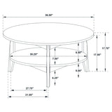 Bradley Smokey Grey/Brown Round SmartTop Cocktail Coffee Table by Coaster at Eve Furniture