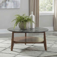 Bradley Smokey Grey/Brown Round SmartTop Cocktail Coffee Table by Coaster at Eve Furniture