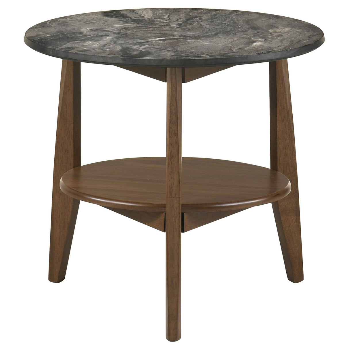 Bradley Smokey Grey/Brown Round SmartTop End Side Table by Coaster at Eve Furniture