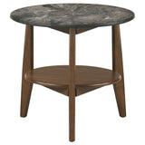Bradley Smokey Grey/Brown Round SmartTop End Side Table by Coaster at Eve Furniture