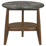 Bradley Smokey Grey/Brown Round SmartTop End Side Table by Coaster at Eve Furniture